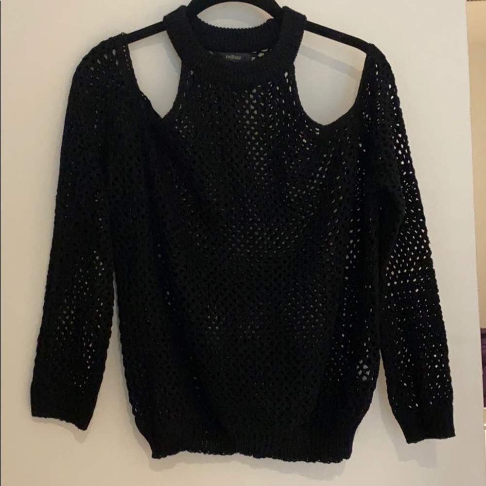 Off the shoulder crop sweater
